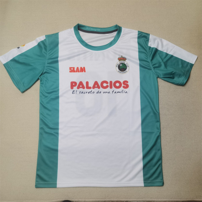 with LFP Patch Retro Jersey 2011-2012 Racing Santander Home Soccer Jersey Vintage Football Shirt