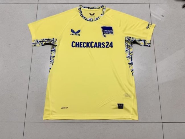 Fan Version 2025-2026 Hertha Berliner Third Away Yellow Soccer Jersey Football Shirt