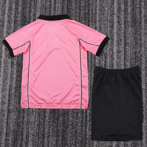 Retro Youth Uniform Kids Kit 1997-1998 Juventus Away Pink Soccer Jersey Shorts Child Football Set