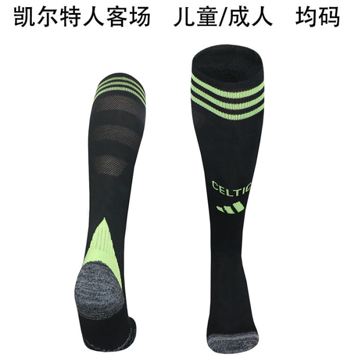 Youth/Adult 2025-2026 Celtic Away Black Soccer Socks Football Socks