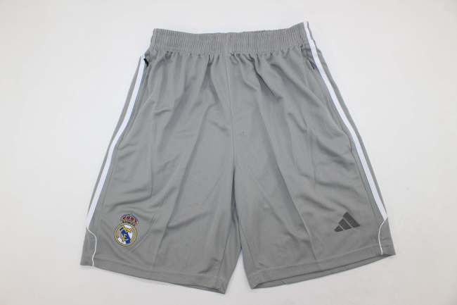 Fan Version 2025-2026 Real Madrid Grey Soccer Training Shorts Football Shorts