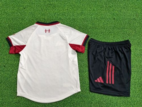 Player Version Youth Uniform Kids Kit 2025-2026 Liverpool Away Soccer Jersey Shorts Child Football Set