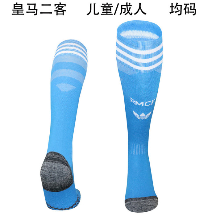 Youth/Adult 2025-2026 Real Madrid Third Away Blue Soccer Socks Football Socks