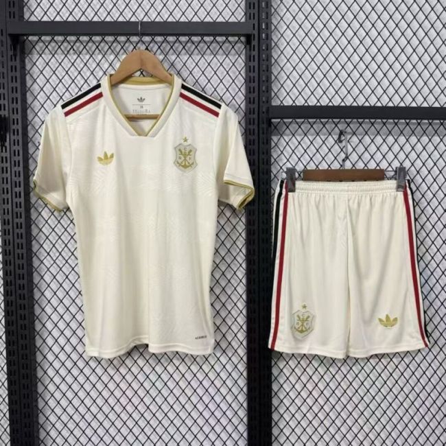 Youth Uniform Kids Kit 2025-2026 Flamengo Third Away Soccer Jersey Shorts Child Football Set