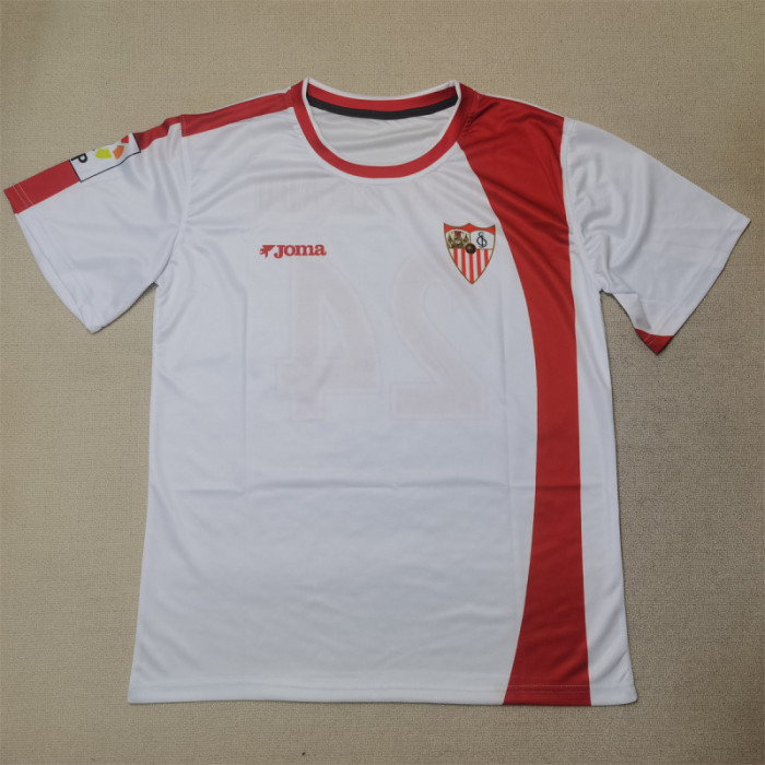 with LFP Patch Retro Jersey 2004-2005 Sevilla PABLO ALFARO 24 Home Soccer Jersey Vintage Football Shirt