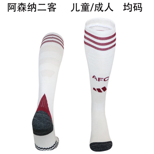 Youth/Adult 2025-2026 Arsenal Third Away White Soccer Socks Football Socks