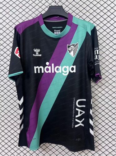 with LALIGA Patch Fan Version 2025-2026 Malaga Away Black Soccer Jersey Football Shirt