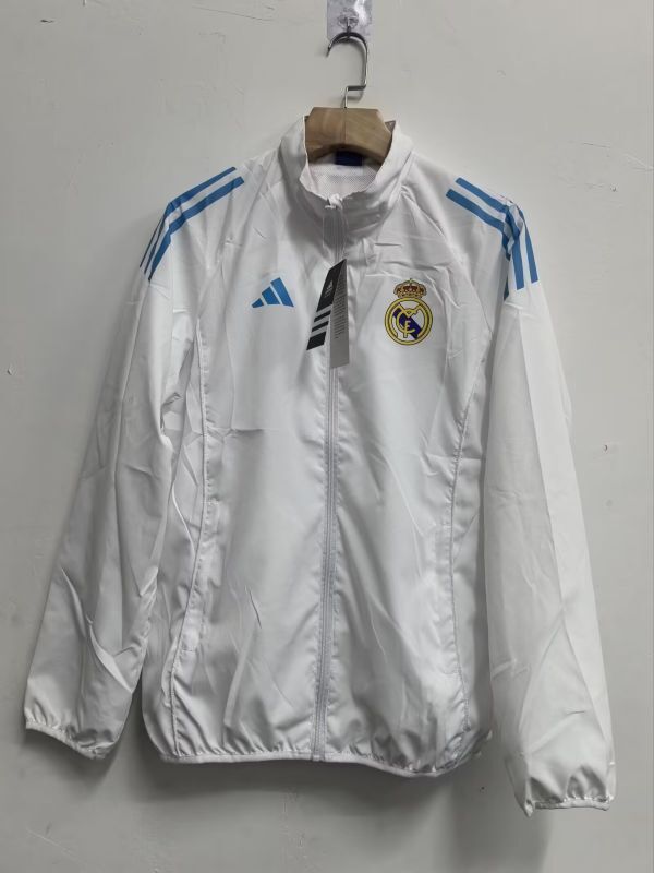 2025-2026 Real Madrid White Soccer Windbreaker Jacket Football Jacket