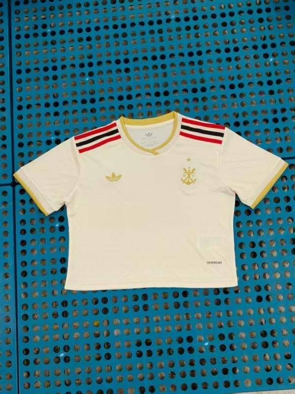 Women Flamengo 2025-2026 Third Away White Soccer Jersey Girl Football Short Shirt