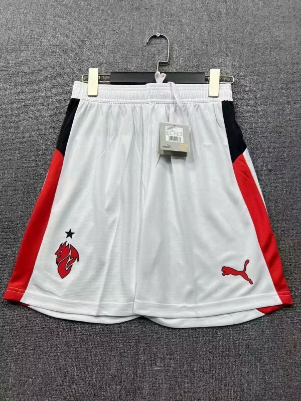 Fan Version 2025-2026 Ac Milan Away White Soccer Shorts Football Shorts