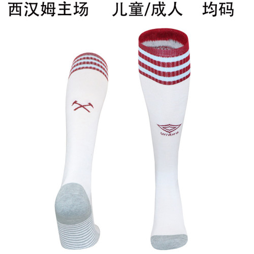 Youth/Adult 2025-2026 West Ham Home Soccer Socks Football Socks