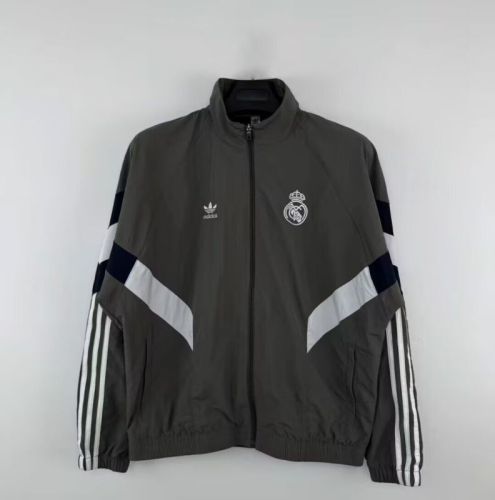 2025-2026 Real Madrid Grey Soccer Windbreaker Jacket Football Jacket