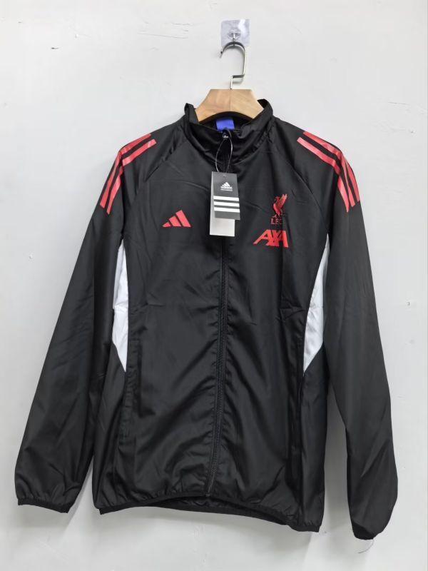 2025-2026 Liverpool Black Soccer Windbreaker Jacket Football Jacket