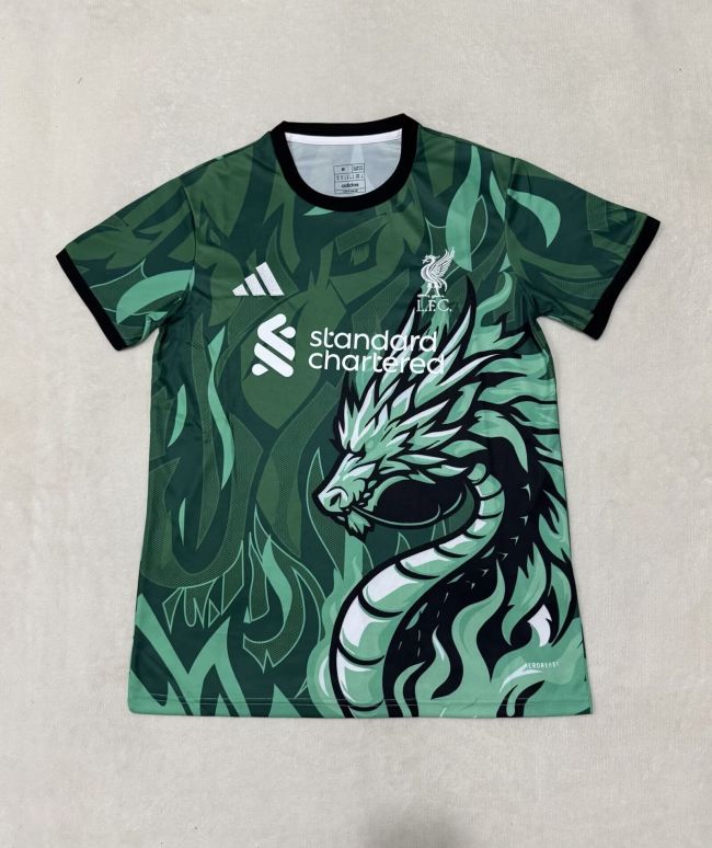 Fan Version 2025-2026 Liverpool Green Dragon Special Edition Soccer Jersey Football Shirt