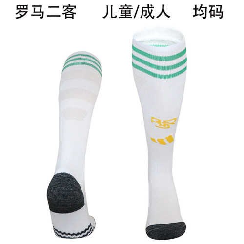 Youth/Adult 2025-2026 As Roma Third Away White Soccer Socks Football Socks