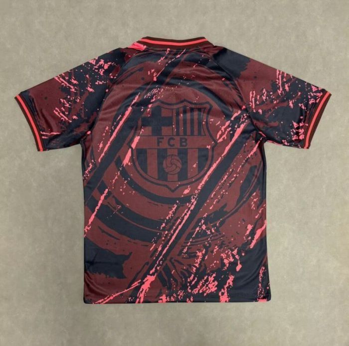 Barca Camisetas de Futbol Fans Version 2025-2026 Barcelona Black/Red Soccer Training Jersey