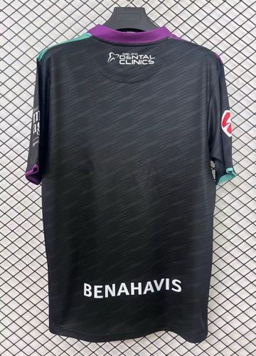 with LALIGA Patch Fan Version 2025-2026 Malaga Away Black Soccer Jersey Football Shirt