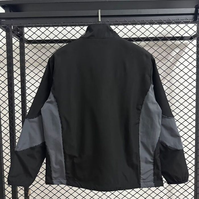 2025-2026 Dortmund Black/Grey Soccer Reversible Windbreaker Jacket BVB Football Jacket