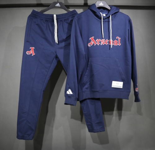 with Caps 2025-2026 Arsenal Dark Blue Soccer Training Hoodie and Pants Football Hoody