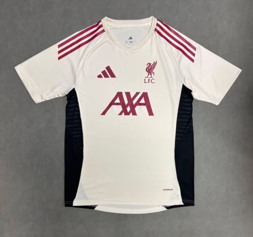 Fan Version 2025-2026 Liverpool White/Black Soccer Training Jersey Football Shirt