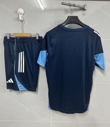 Adult Uniform 2025-2026 Al Nassr Dark Blue Soccer Training Jersey and Shorts Football Kits