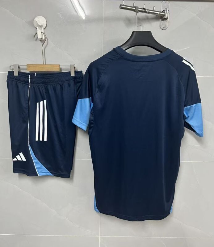 Adult Uniform 2025-2026 Al Nassr Dark Blue Soccer Training Jersey and Shorts Football Kits