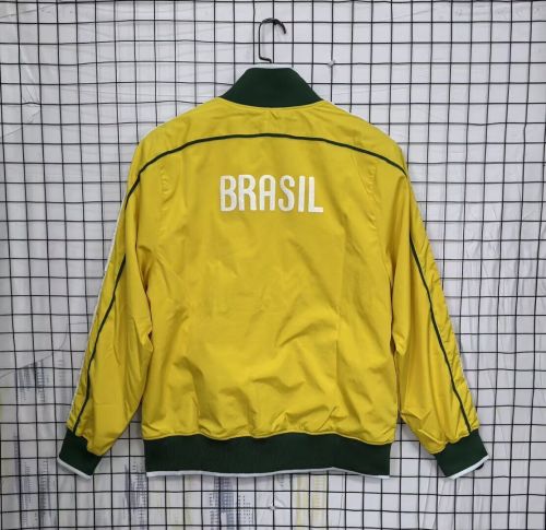 Retro Jacket 2010-2011 Brazil Yellow Soccer Windbreaker Jacket Football Jacket