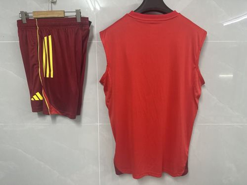 Adult Uniform 2025-2026 Nottingham Forest Red Soccer Training Vest and Shorts Football Set