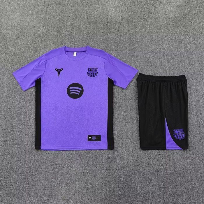 Adult Uniform 2025-2026 Barcelona Purple/Black Soccer Training Jersey and Shorts Football Kits