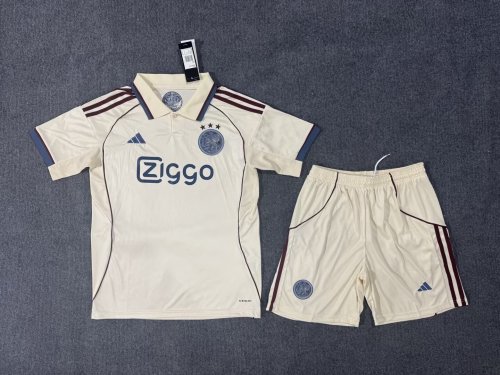 Adult Uniform 2025-2026 Ajax Third Away Soccer Jersey Shorts Football Kit