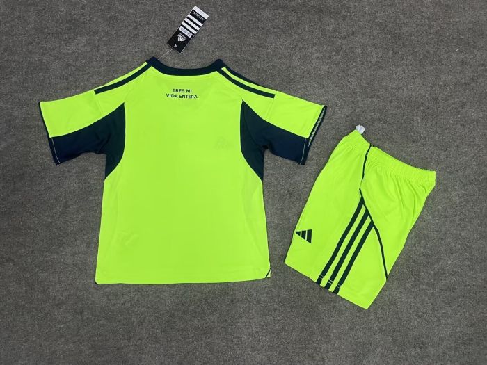 Youth Uniform Kids Kit 2025-2026 UNIVERSIDAD de CHILE Third Away Green Soccer Jersey Shorts Child Football Set