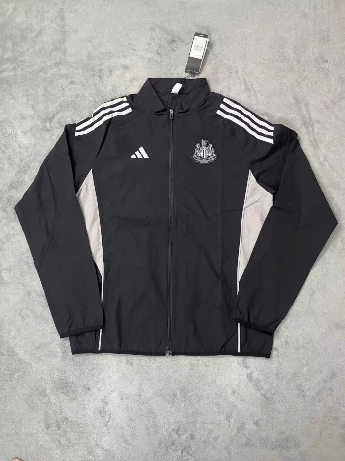 2025-2026 Newcastle United Black Soccer Windbreaker Jacket Football Jacket