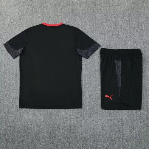 Adult Uniform 2025-2026 AC Milan Black Soccer Training Jersey and Shorts Football Kits
