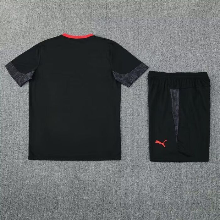 Adult Uniform 2025-2026 AC Milan Black Soccer Training Jersey and Shorts Football Kits