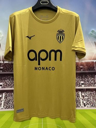 Fan Version 2025-2026 AS Monaco Third Away Gold Soccer Jersey Football Shirt