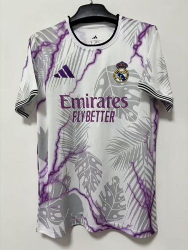 Fans Version 2025-2026 Real Madrid White/Purple Special Edition Soccer Jersey Real Football Shirt