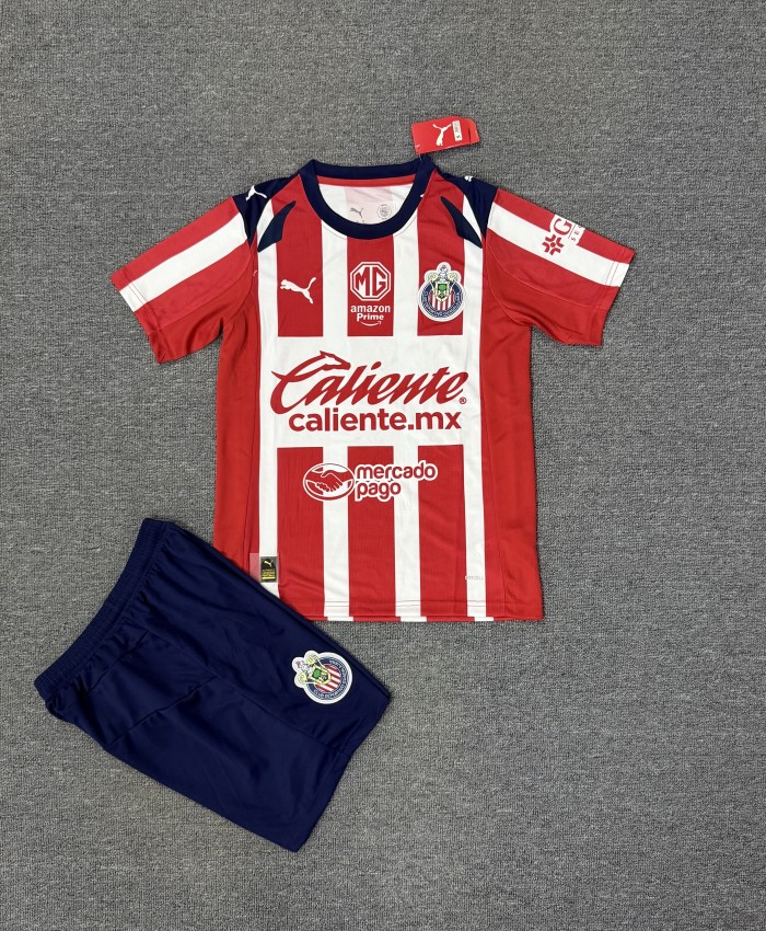 Adult Uniform 2025-2026 Chivas Home Soccer Jersey Shorts Football Kit