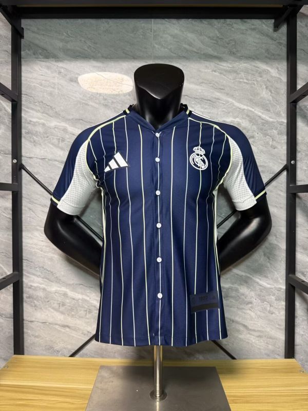 Player Version 2025-2026 Real Madrid Dark Blue USpack Baseball Jersey MLB Shirt