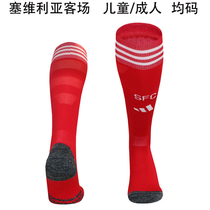 Youth/Adult 2025-2026 Sevilla Away Red Soccer Socks Football Socks