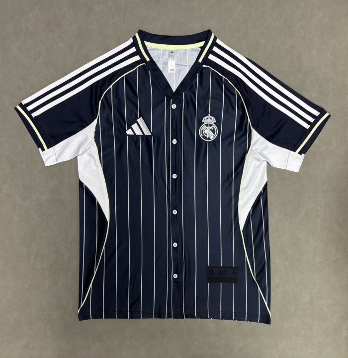 2025-2026 Real Madrid Dark Blue USpack Baseball Jersey MLB Shirt