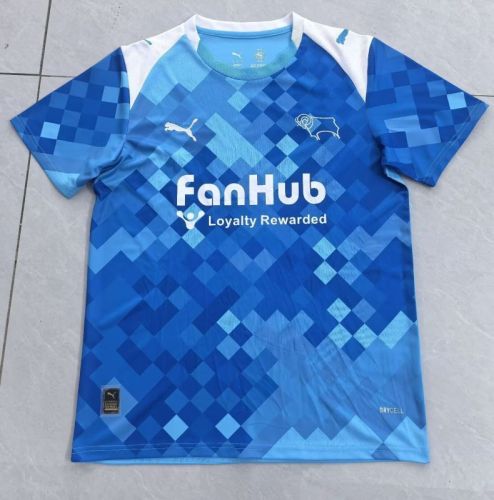 Fan Version 2024-2025 Derby County Third Away Blue Soccer Jersey Football Shirt
