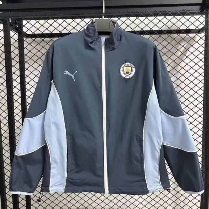 2025-2026 Manchester City Soccer Reversible Windbreaker Jacket Football Jacket