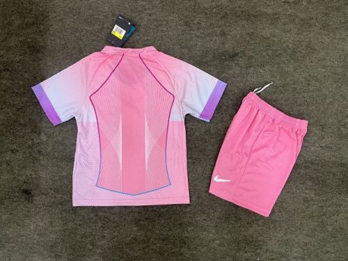 Youth Uniform Kids Kit 2025-2026 Barcelona Pink/Purple Soccer Jersey Shorts Child Football Set
