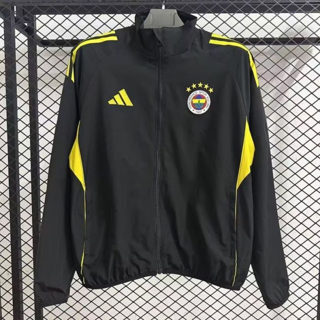 2025-2026 Fenerbahce Black Soccer Windbreaker Jacket Football Jacket