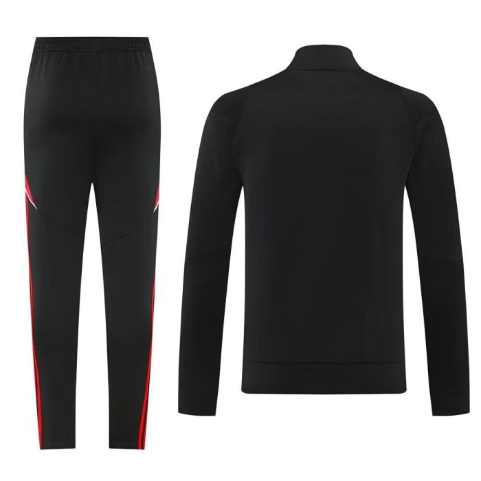 Adult 2025-2026 River Plate Black/Red Soccer Jacket and Long Pants Football Tracksuit