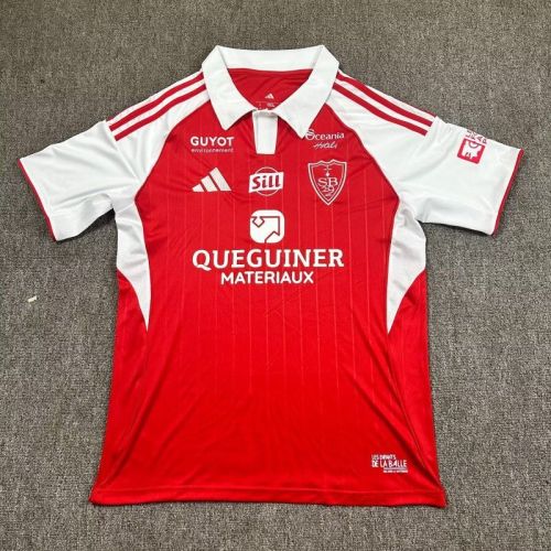 Fans Version 2025-2026 Stade Brestois 29 Home Soccer Jersey Football Shirt