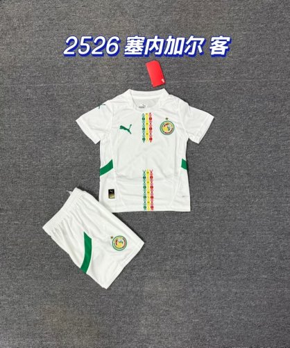 Youth Uniform Kids Kit 2025-2026 Senegal Home Soccer Jersey Shorts Child Football Set
