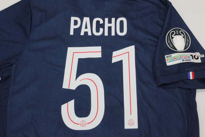 with Front Lettering+UEFA Super Cup Patch Fan Version 2025-2026 PSG PACHO 51 Home Soccer Jersey Paris Football Maillot