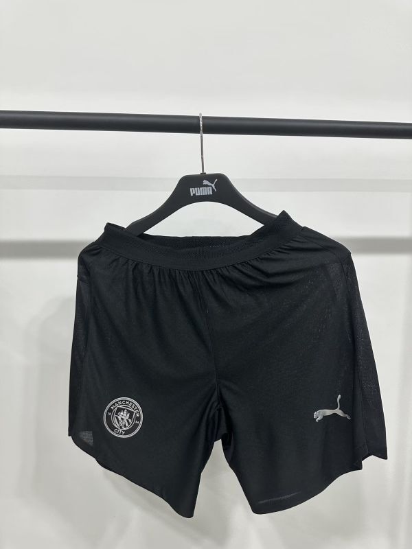 Player Version 2025-2026 Manchester City Away Black Soccer Shorts Football Shorts
