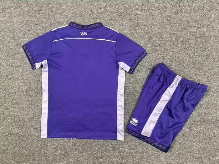 Youth Uniform Kids Kit Sheffield United 2025-2026 Third Away Purple Soccer Jersey Shorts Child Football Set
